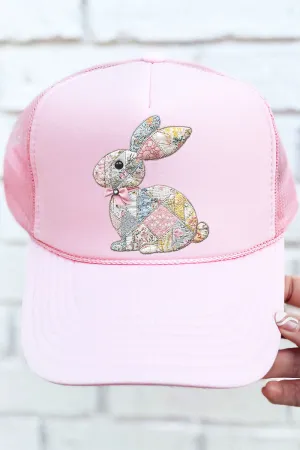 Faux Quilted Bunny Otto Soft Pink Foam Front Trucker Hat