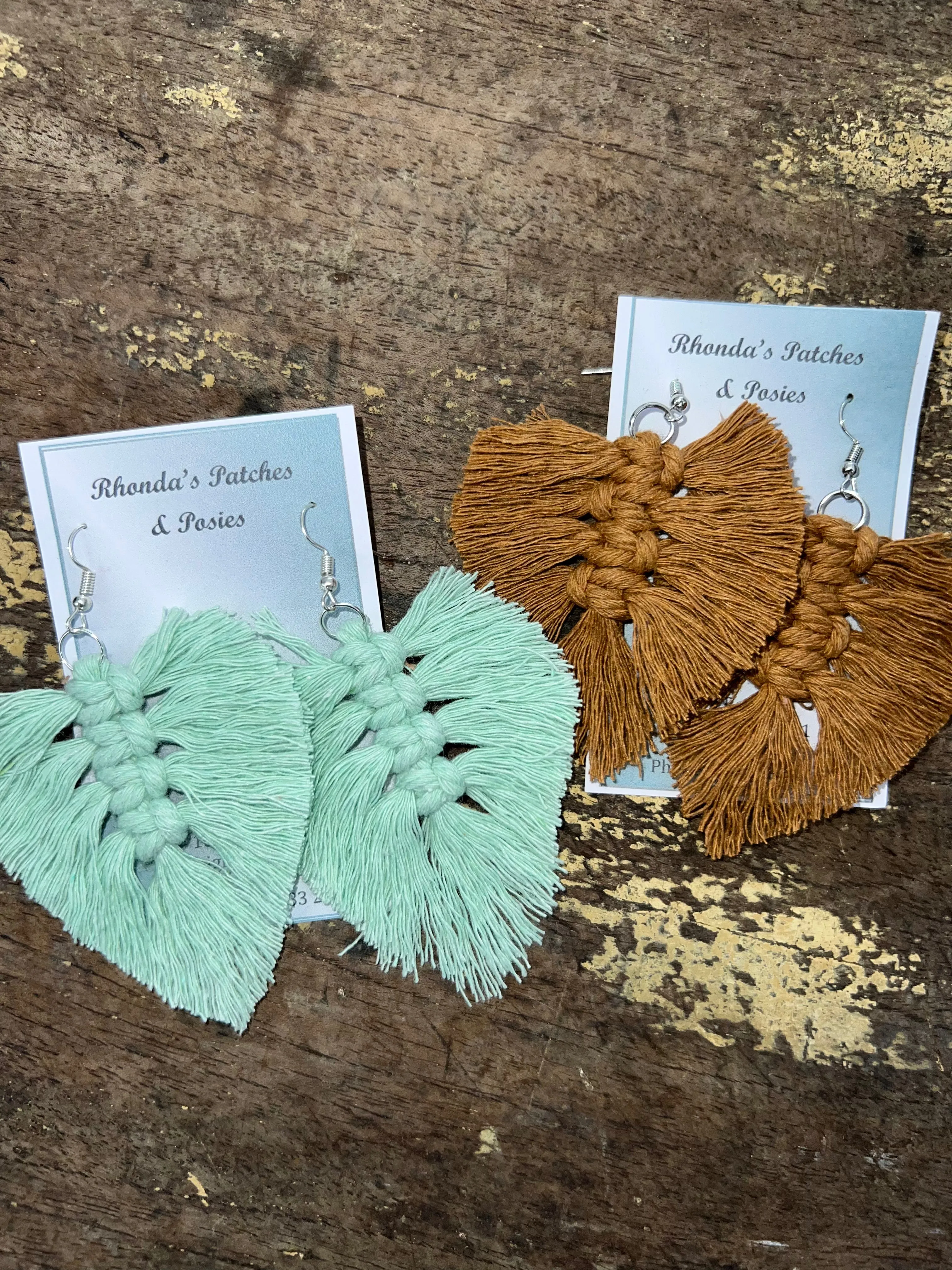 Feather Macrame Earrings