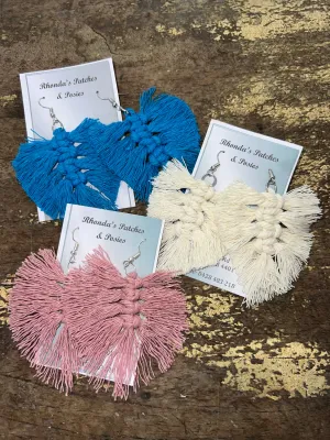 Feather Macrame Earrings