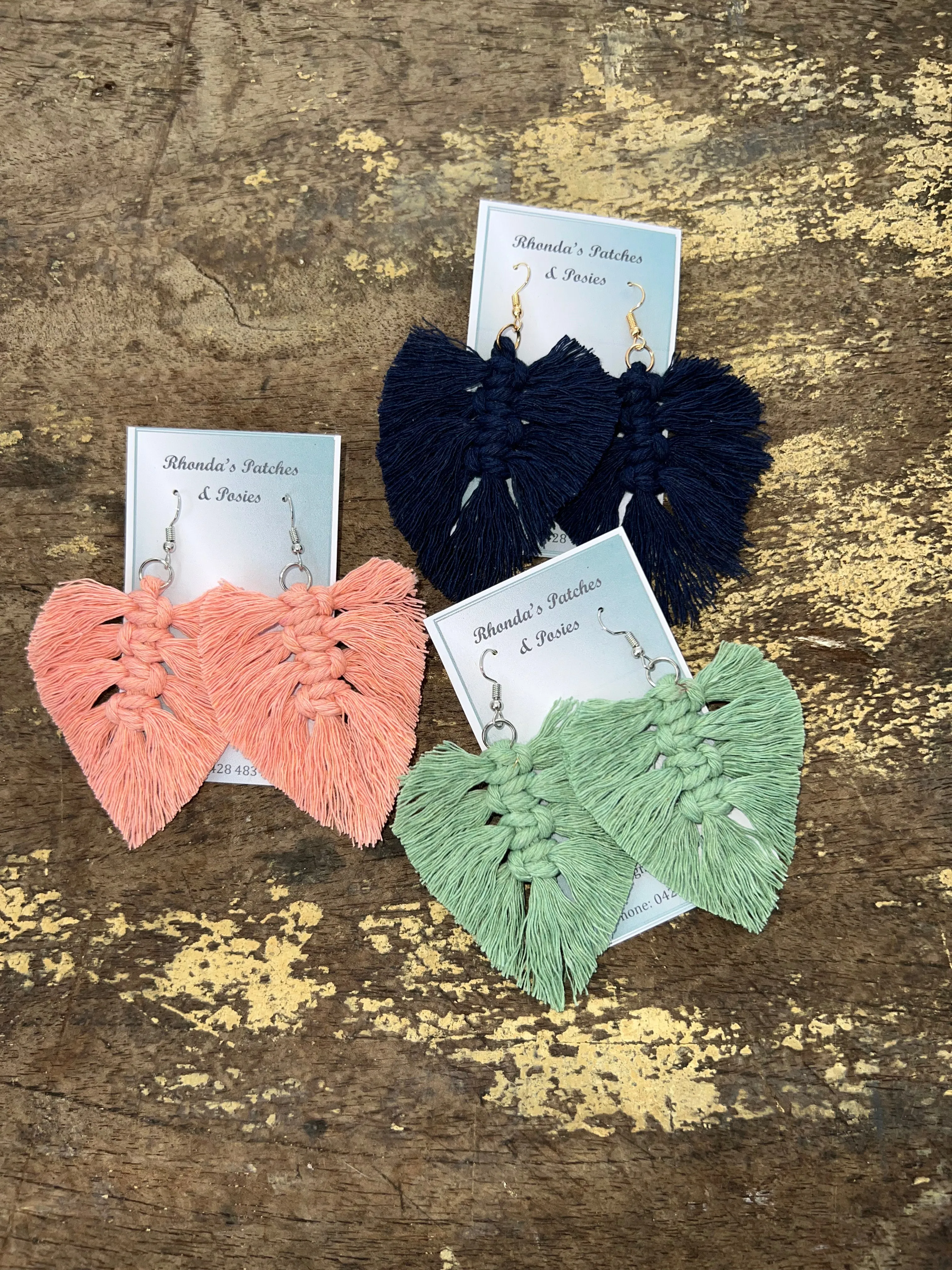 Feather Macrame Earrings
