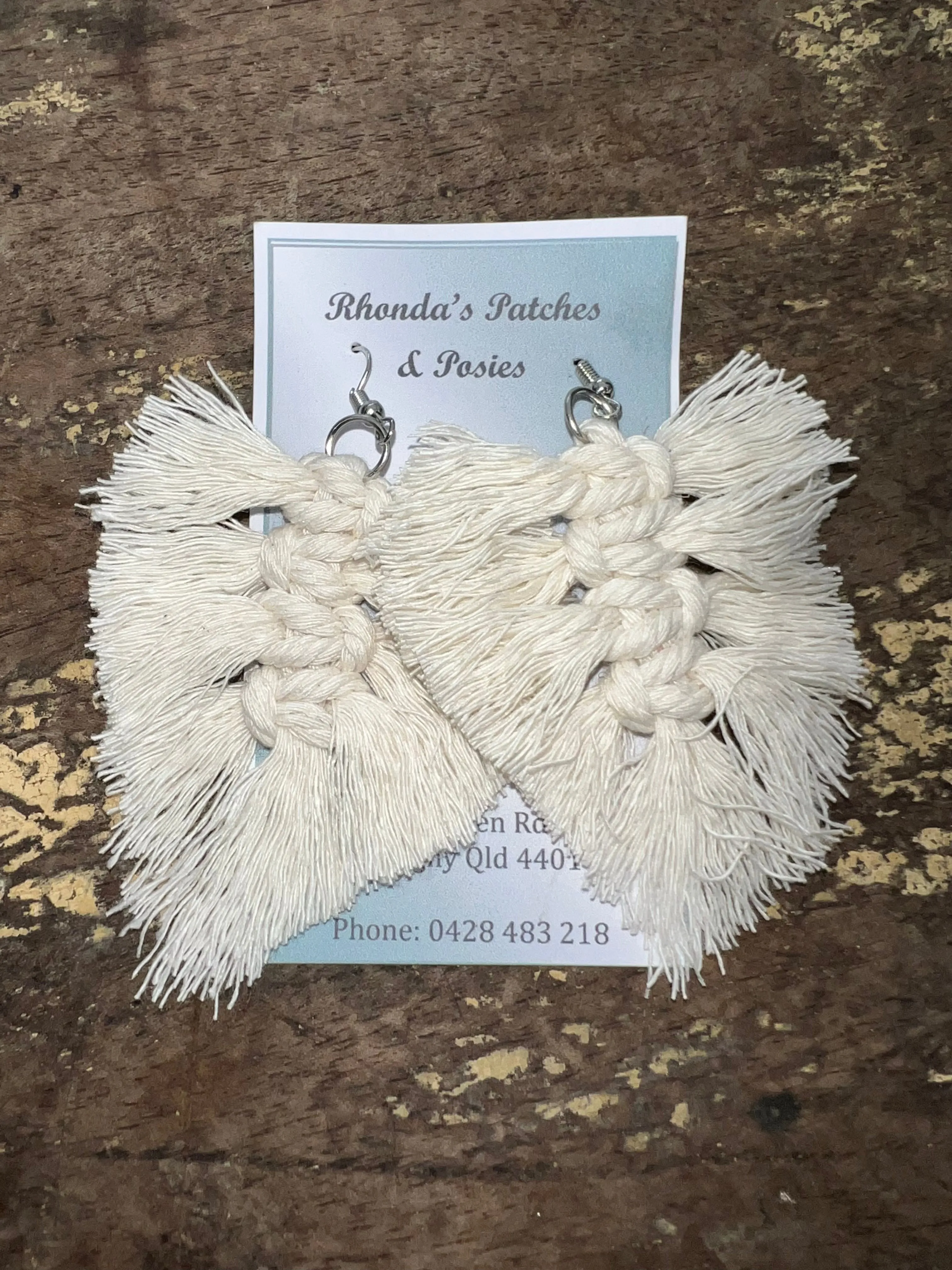 Feather Macrame Earrings