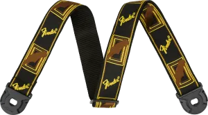 Fender Quick Grip Locking End Strap, Black, Yellow & Brown, 2"
