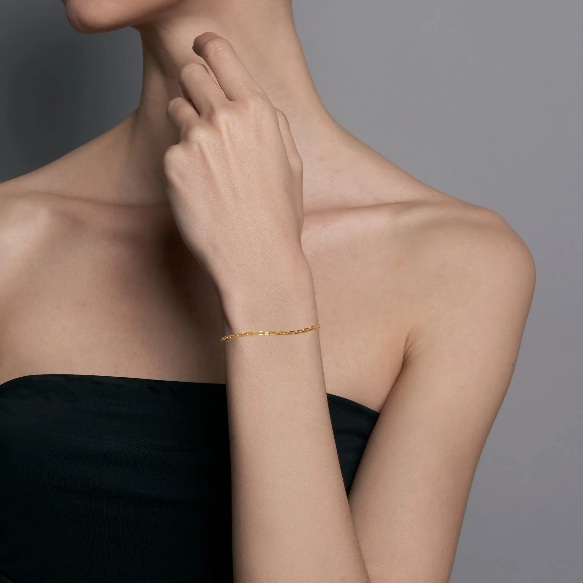 Fine Linear Link Chain Bracelet