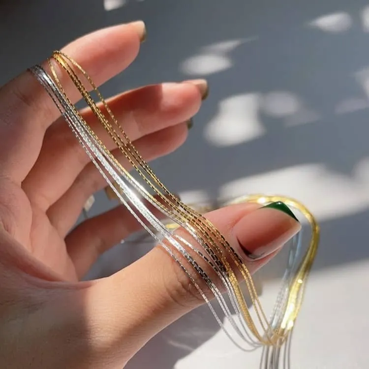 Five Layer Necklace in Sterling Silver - Silver or Gold