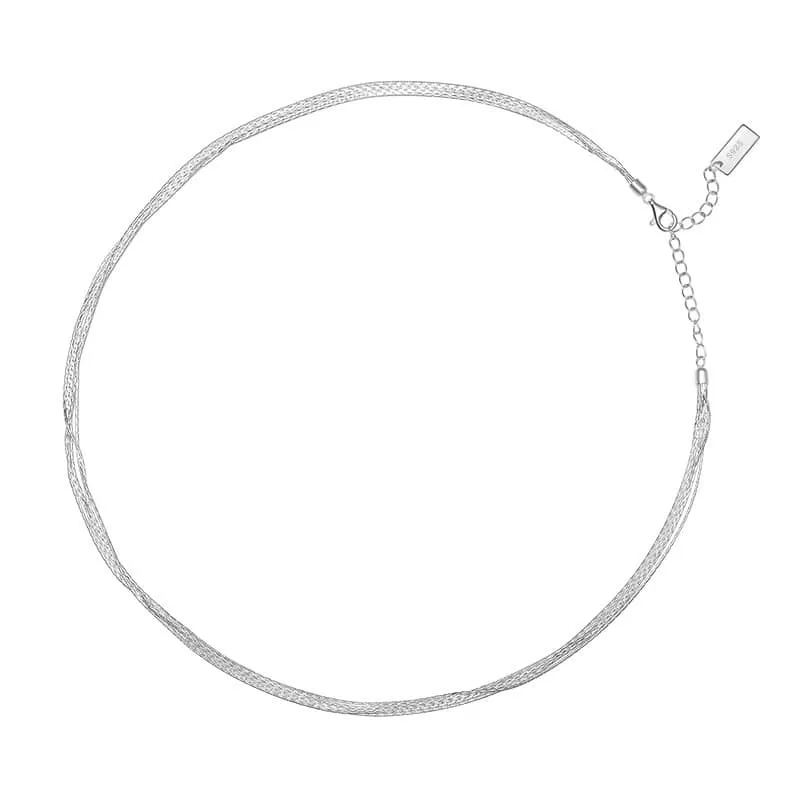 Five Layer Necklace in Sterling Silver - Silver or Gold