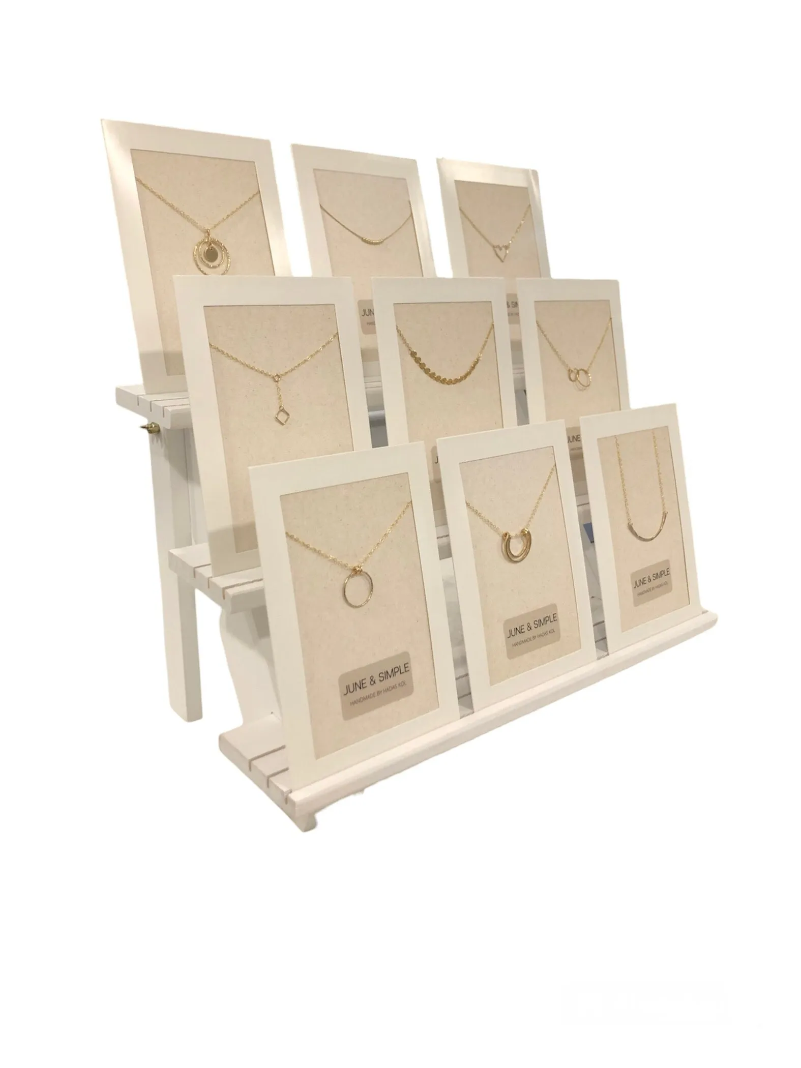 Five mini gold discs necklace