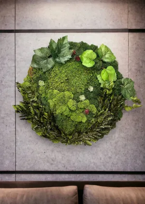 Flora Circular Hanging Moss Art