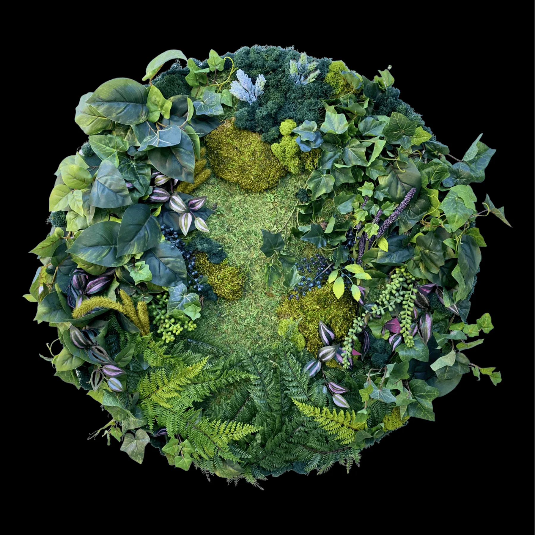 Flora Circular Hanging Moss Art