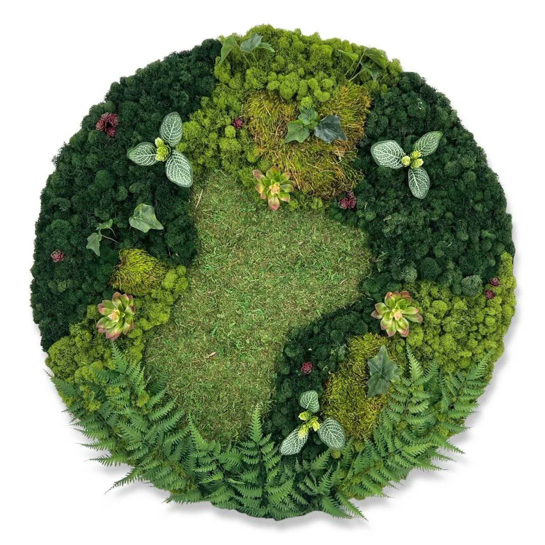 Flora Circular Hanging Moss Art
