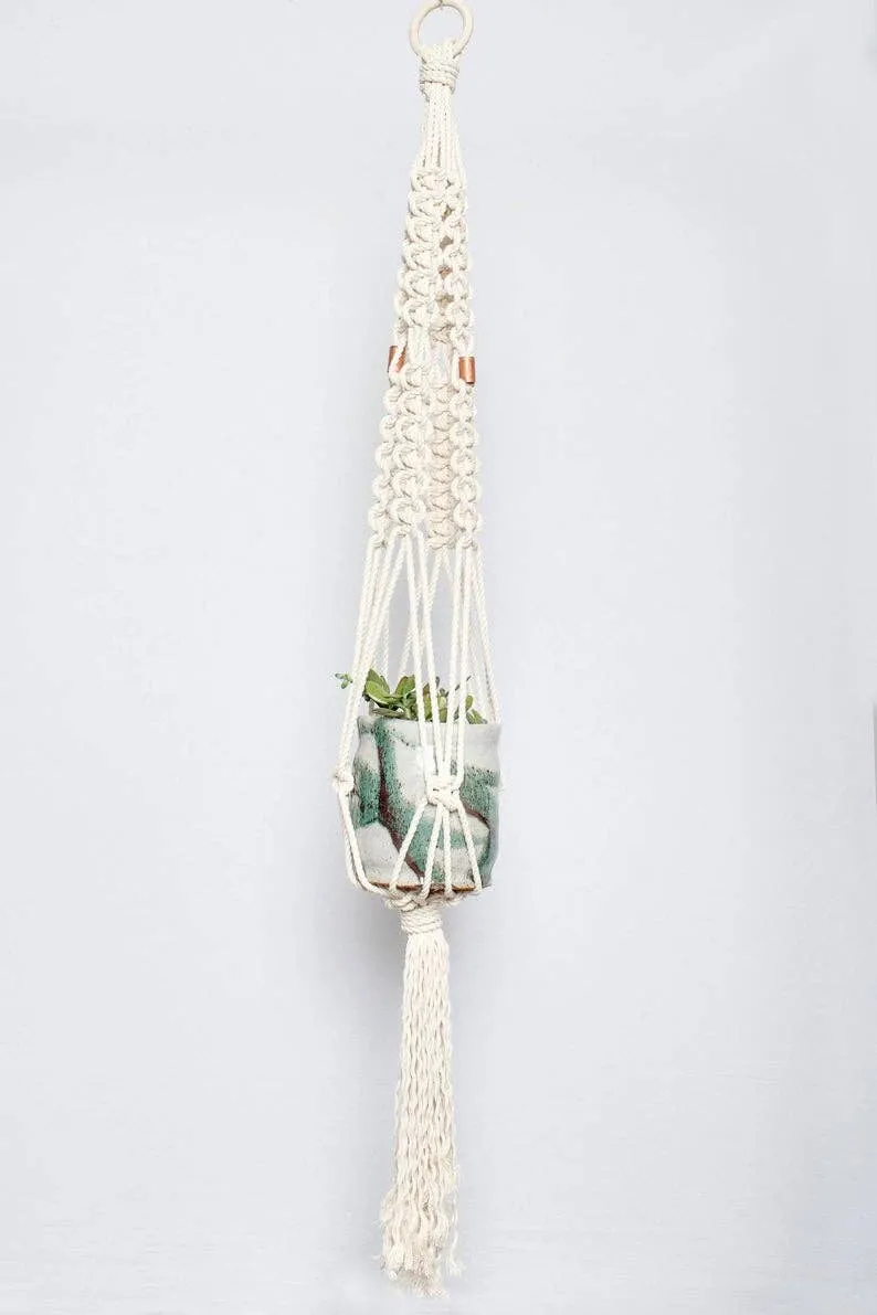 Floyd Macrame Plant Hanger w/ Copper Beads