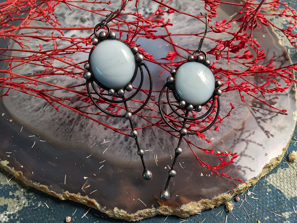 Forest drops earrings - white