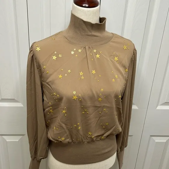 French Connection Macey Beaded Star Turtleneck Sweater