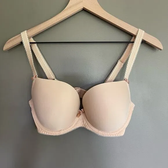 Freya Deco Nude Plunge UW Moulded Cup Bra Size 30DDD Nude Beige Underwire