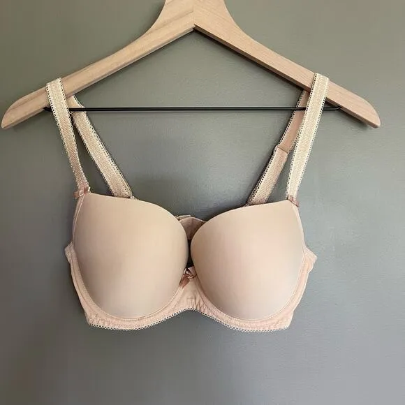 Freya Deco Nude Plunge UW Moulded Cup Bra Size 30DDD Nude Beige Underwire