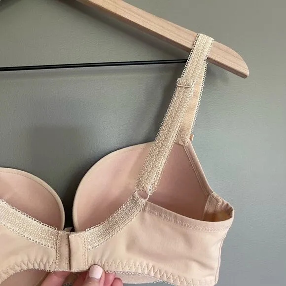 Freya Deco Nude Plunge UW Moulded Cup Bra Size 30DDD Nude Beige Underwire