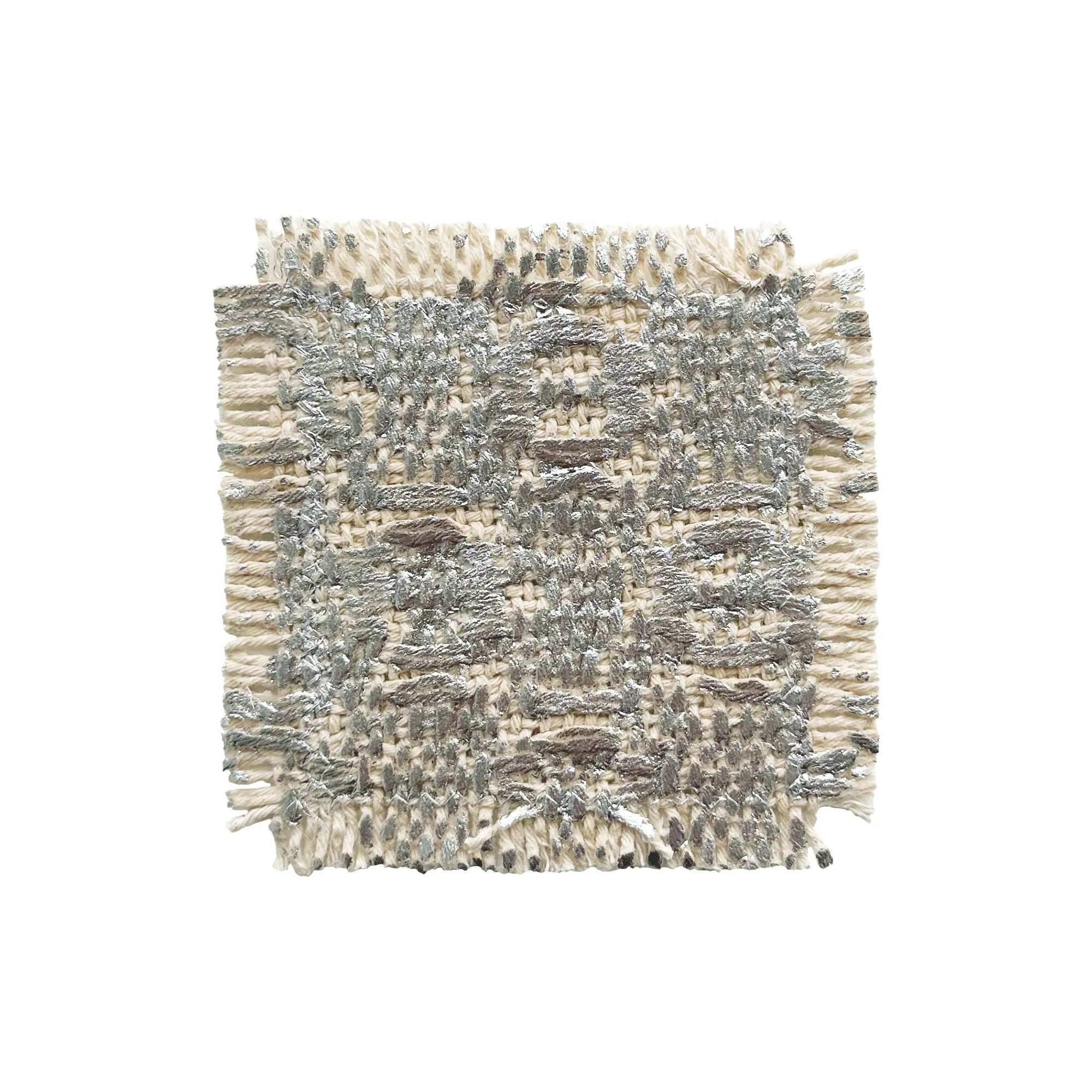 Fringed Coaster - Silver Pois