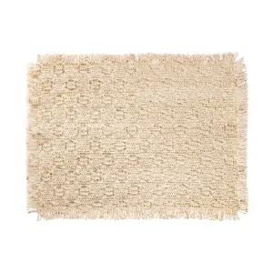Fringed Placemat Set - Gold Pois