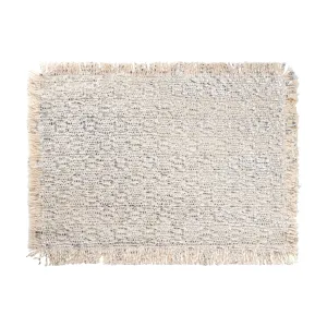 Fringed Placemat Set - Silver Pois