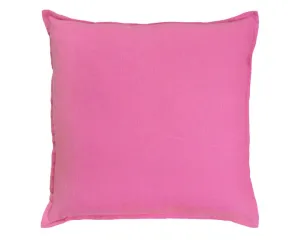 Fuchsia pink cotton square throw pillow