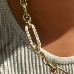 Full Pavé Slim Oval Charm Lock
