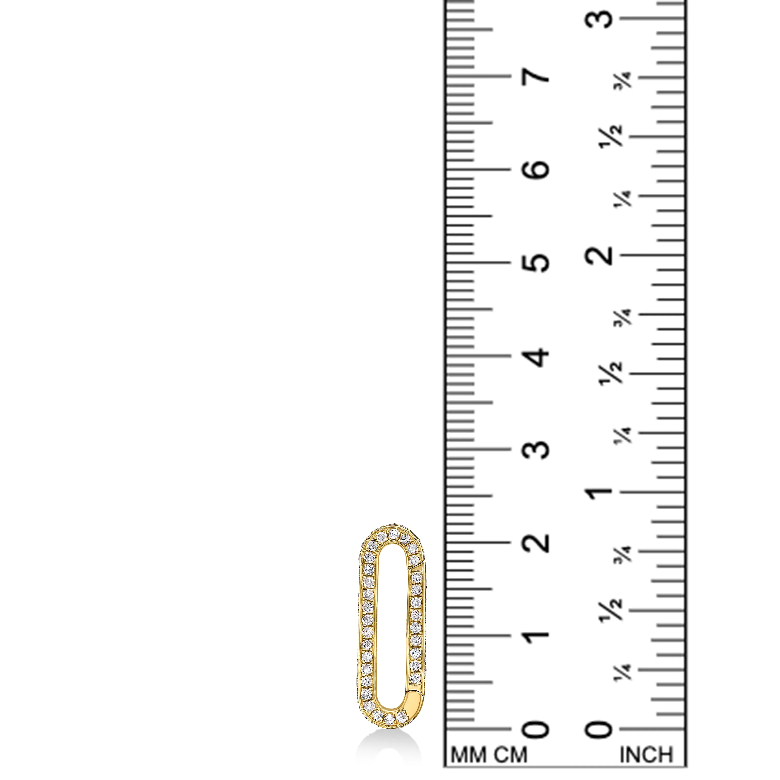 Full Pavé Slim Oval Charm Lock