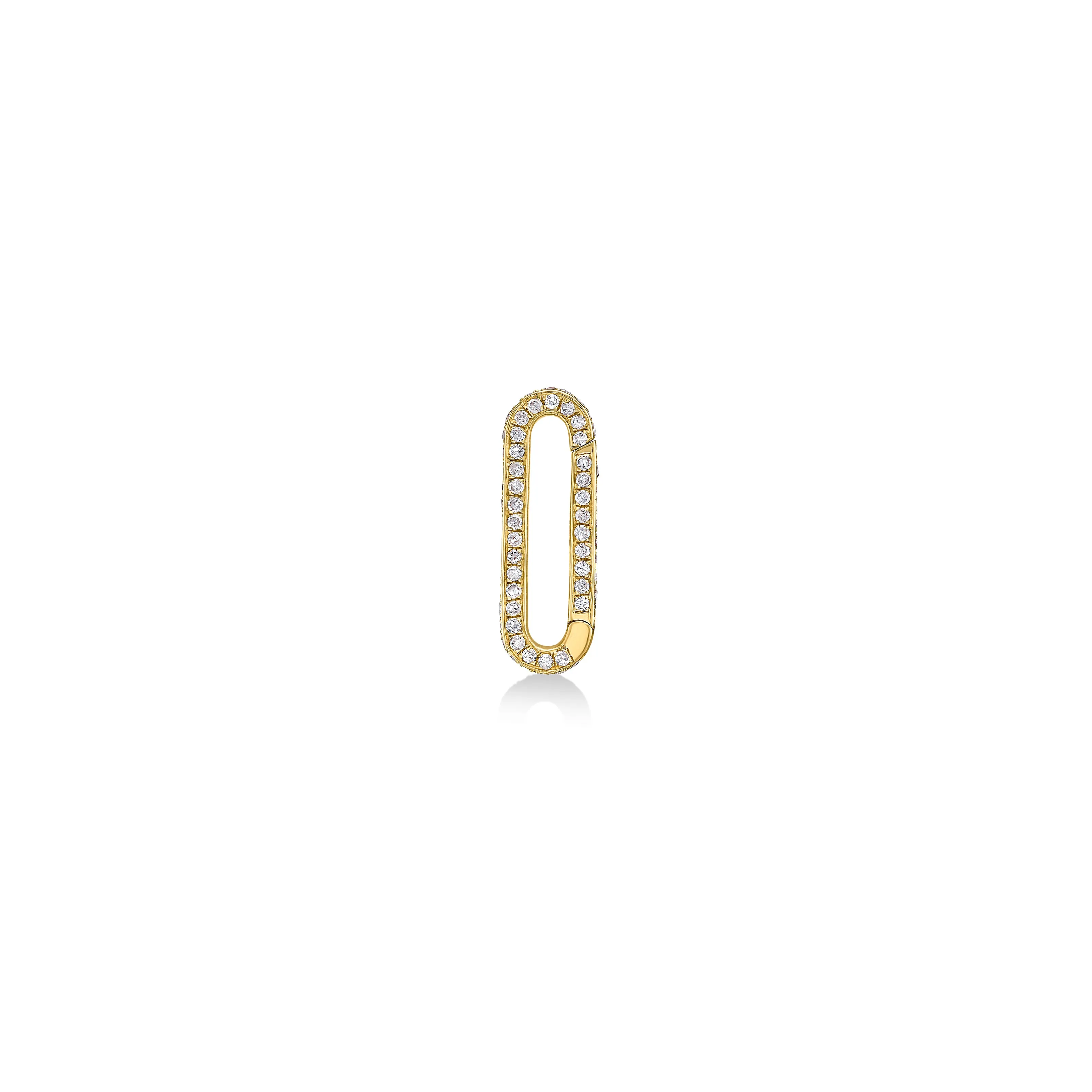 Full Pavé Slim Oval Charm Lock