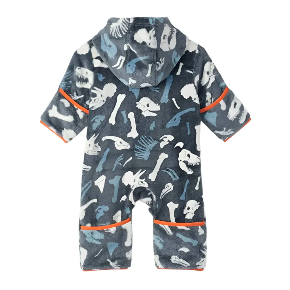 Fuzzy Fleece Baby Bundler - Dino Fossils