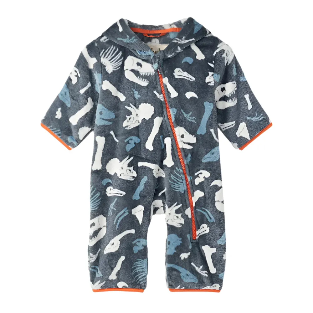 Fuzzy Fleece Baby Bundler - Dino Fossils