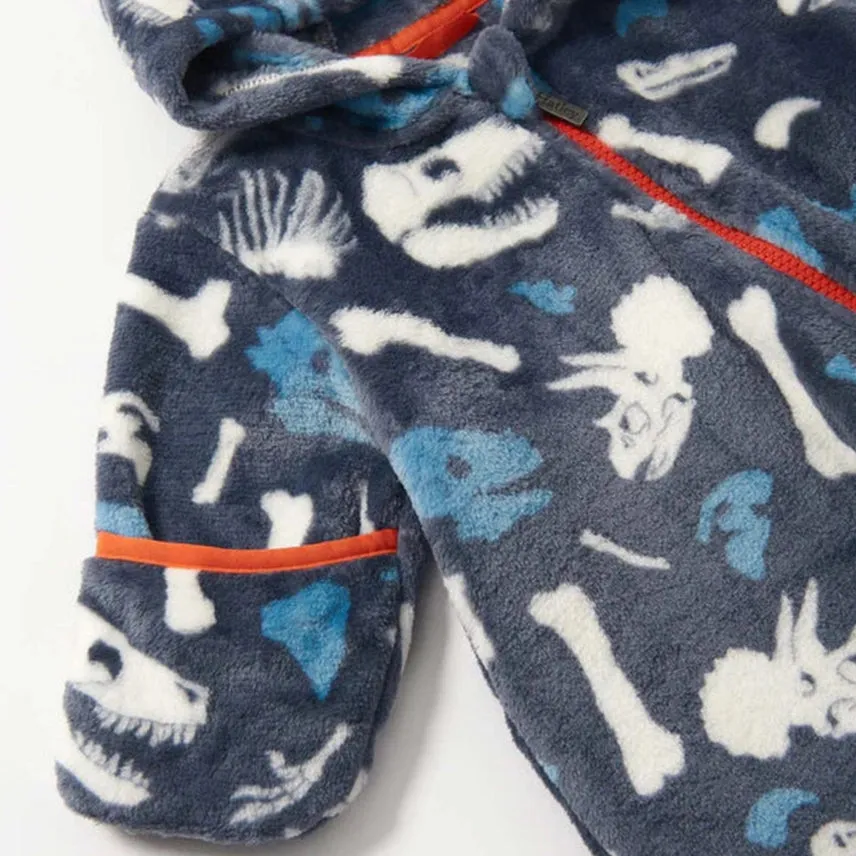 Fuzzy Fleece Baby Bundler - Dino Fossils