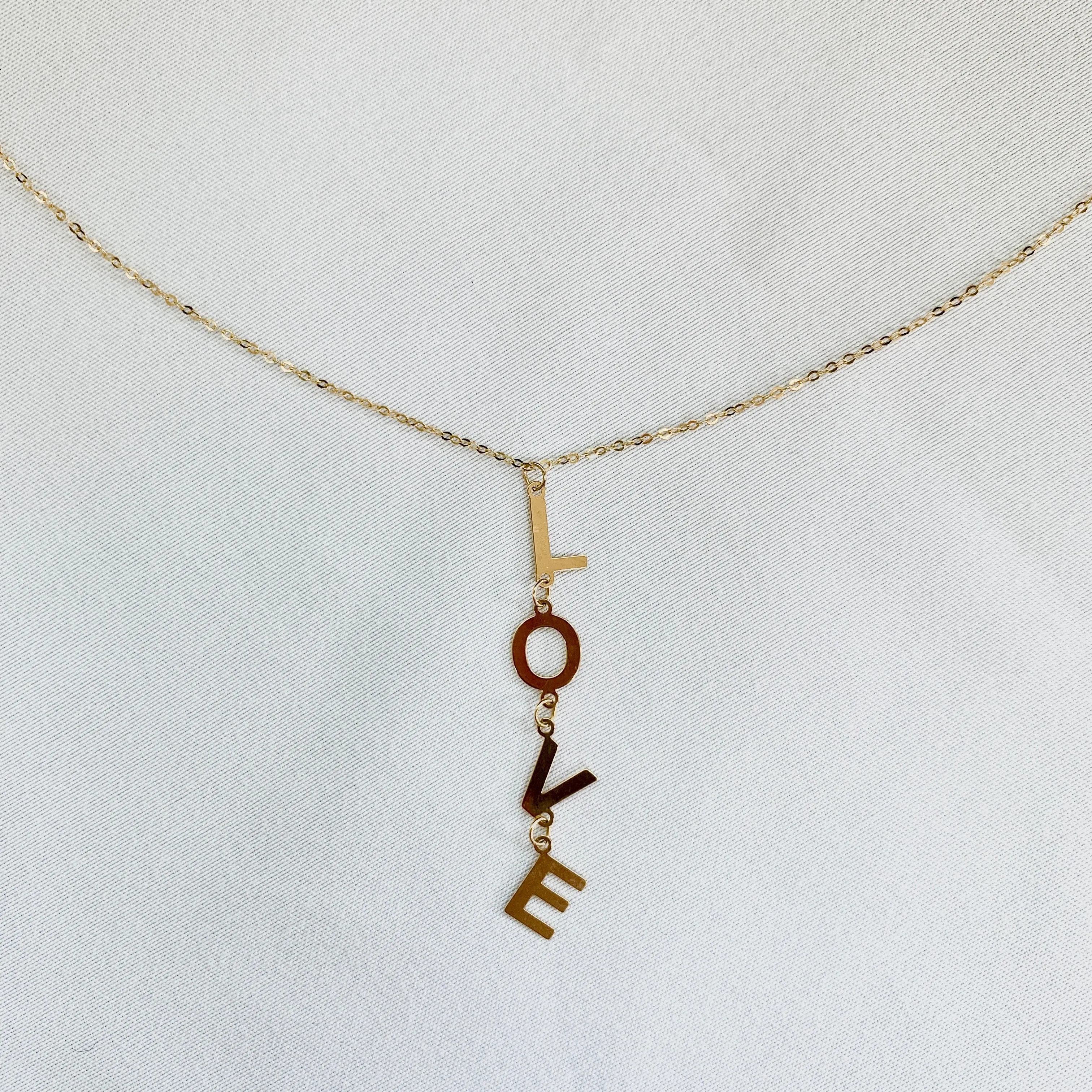 Gavriel LOVE is LOVE Vertical Charm Necklace in 14K Gold