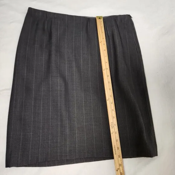 GIORGIO ARMANI Milano- Borgonuovo 21 Charcoal Pencil Midi Skirt Size EU 48 USA14