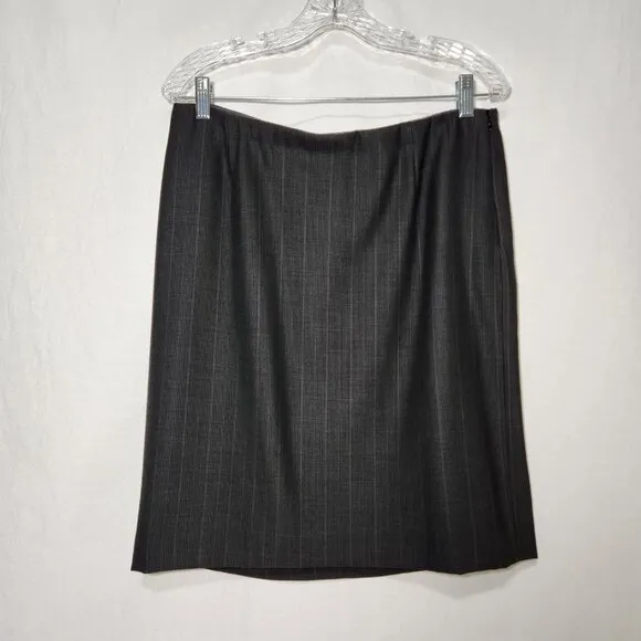 GIORGIO ARMANI Milano- Borgonuovo 21 Charcoal Pencil Midi Skirt Size EU 48 USA14