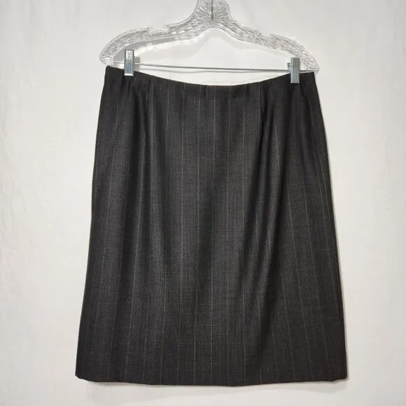 GIORGIO ARMANI Milano- Borgonuovo 21 Charcoal Pencil Midi Skirt Size EU 48 USA14