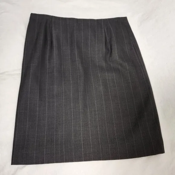 GIORGIO ARMANI Milano- Borgonuovo 21 Charcoal Pencil Midi Skirt Size EU 48 USA14