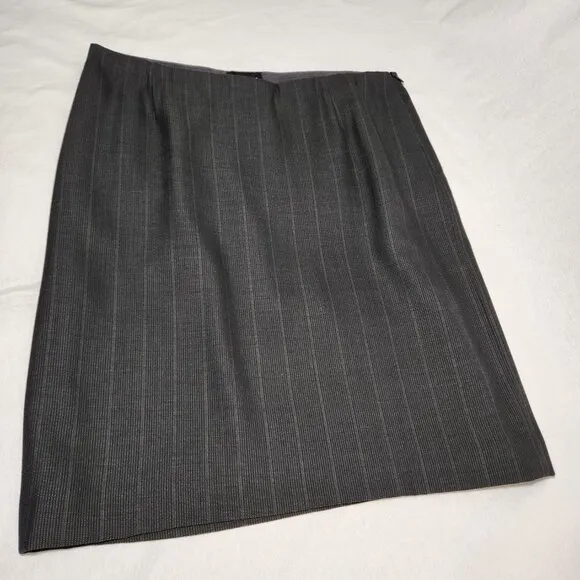 GIORGIO ARMANI Milano- Borgonuovo 21 Charcoal Pencil Midi Skirt Size EU 48 USA14