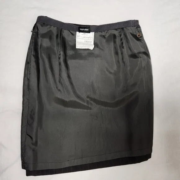GIORGIO ARMANI Milano- Borgonuovo 21 Charcoal Pencil Midi Skirt Size EU 48 USA14