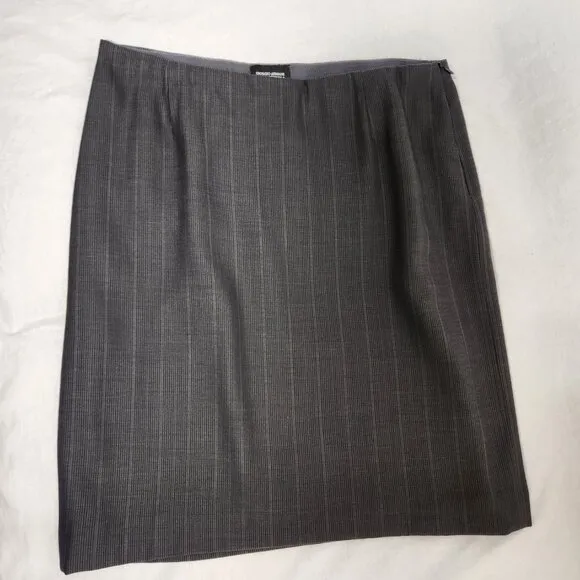 GIORGIO ARMANI Milano- Borgonuovo 21 Charcoal Pencil Midi Skirt Size EU 48 USA14