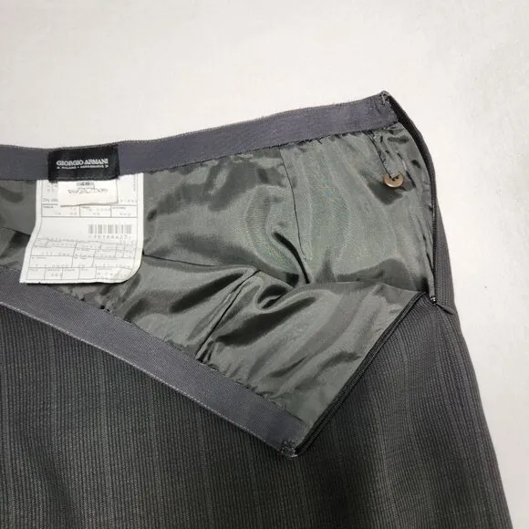 GIORGIO ARMANI Milano- Borgonuovo 21 Charcoal Pencil Midi Skirt Size EU 48 USA14