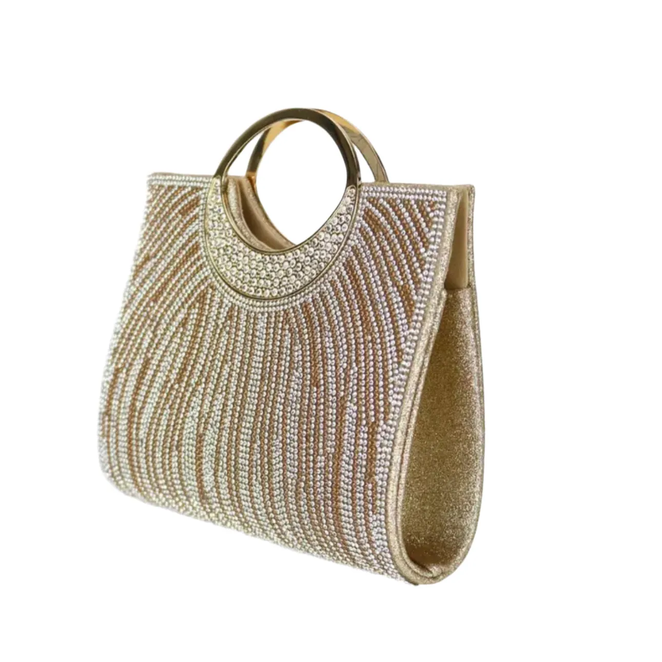 Glam Stripes Rhinestone Evening Bag