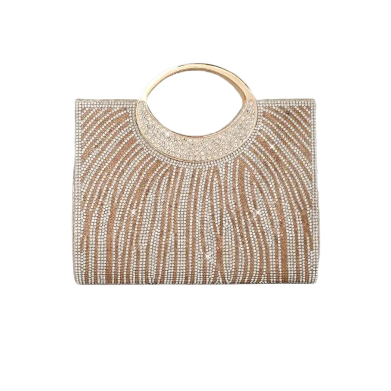 Glam Stripes Rhinestone Evening Bag