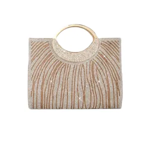 Glam Stripes Rhinestone Evening Bag