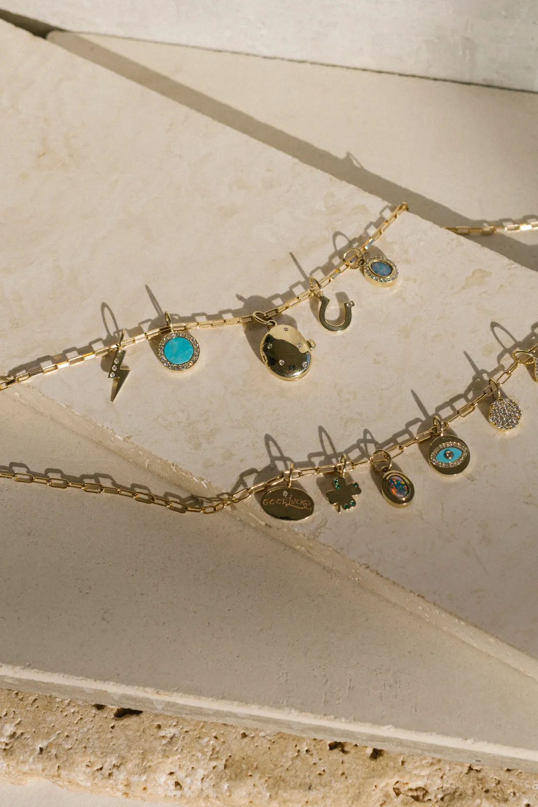 Gold & Emeralds Four Leaf Clover Charm