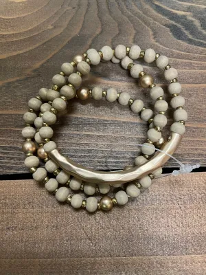 Gold & Taupe Bracelet Trio