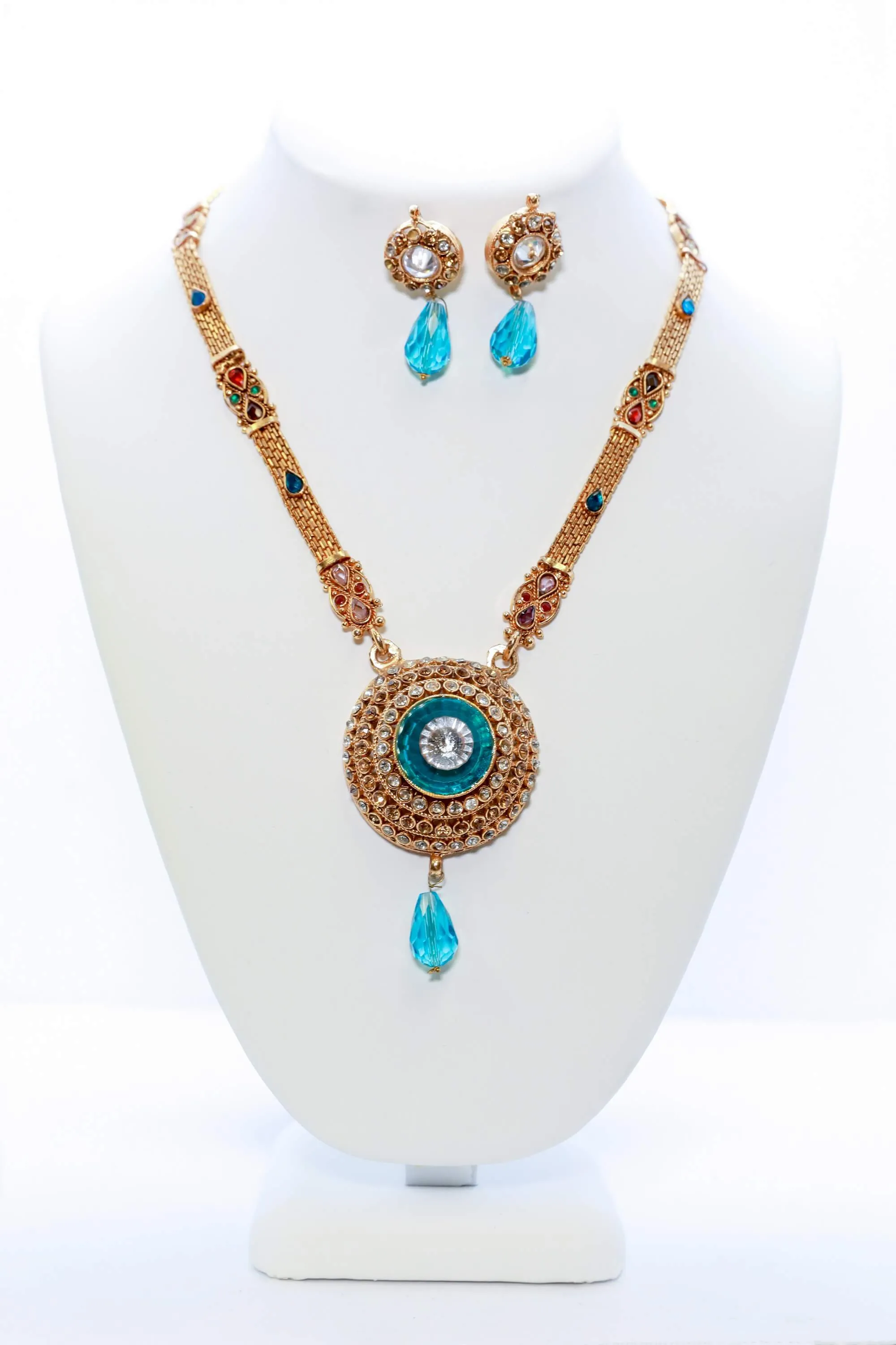 Gold and Blue Jewelry Set