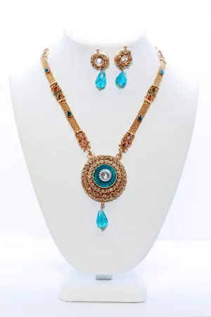 Gold and Blue Jewelry Set