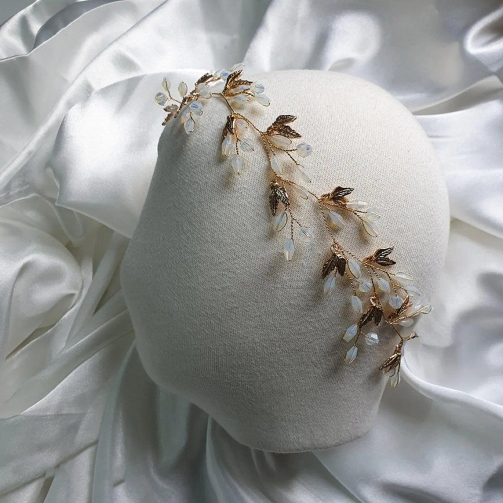 Gold Beaded Wreath Headband