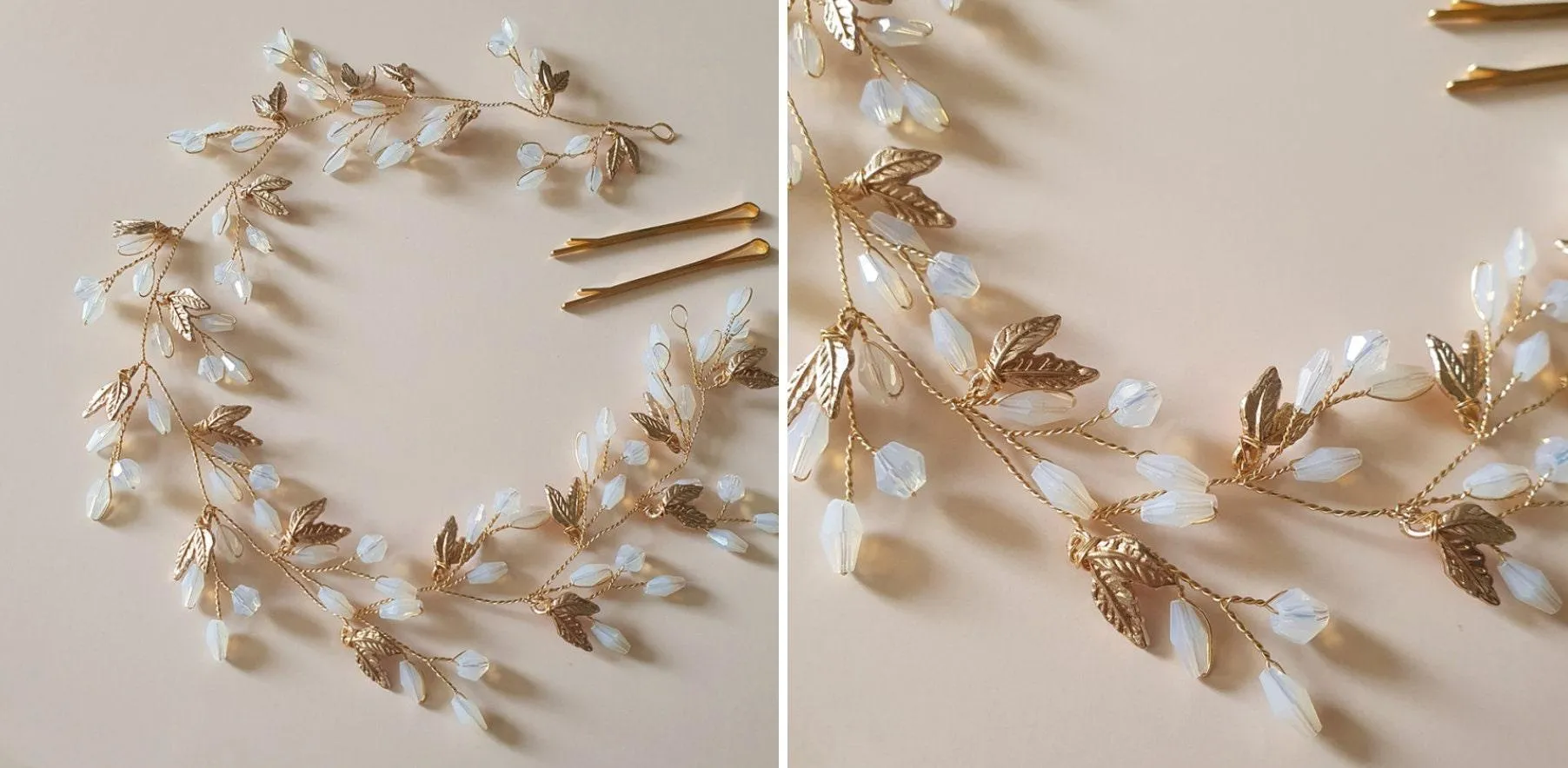 Gold Beaded Wreath Headband