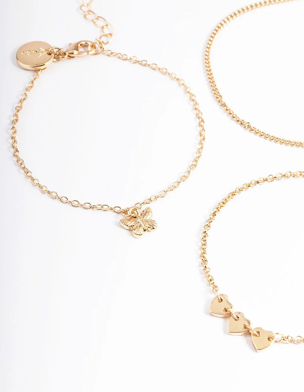 Gold Heart & Butterfly Bracelet Pack
