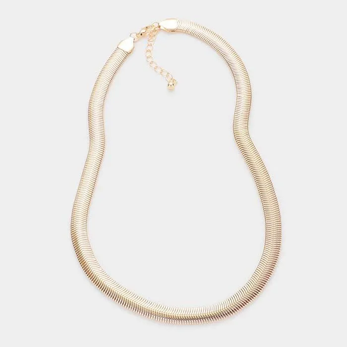 Gold Metal Chain Necklace Set
