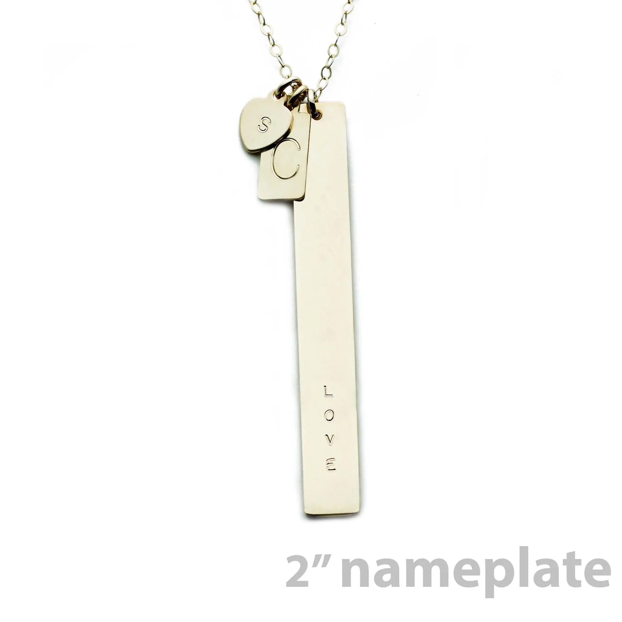 Gold Name Plate Necklace Custom Multi Charms
